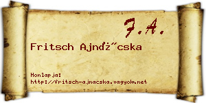 Fritsch Ajnácska névjegykártya
